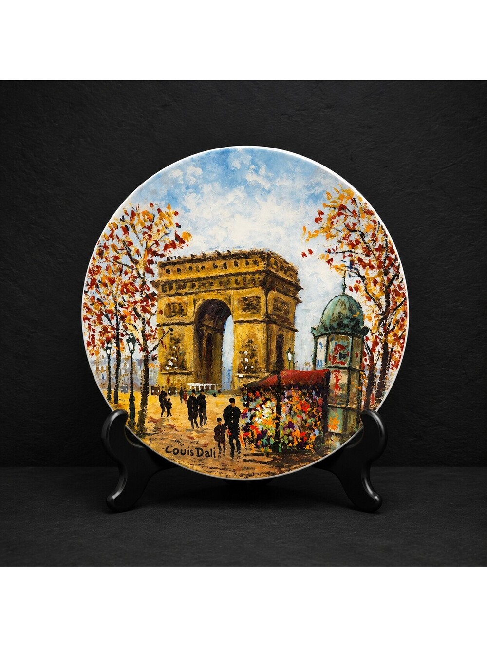 Vtg Louis Dali Arc de Triomphe Limoges Paris Ltd Edition Plate France 8" w Box
